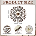 Rustic 11.8 inch gear windmill wall decor with industrial rusted finish and metal hooks - Full Round Windmill Style (Y24Y50957_Q)
