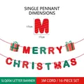 Christmas banner with red and green Merry Christmas letters and 3-meter rope length - Hollow Christmas Blessing Letter Banner (SLQ006)