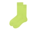 Neongrüne Crew-Socken mit gerippten Bündchen im minimalistischen Baumwollstrick-Stil - Fluoreszierendes Grün