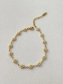 Sweet 18k gold chain featuring white daisy flower charms with adjustable lobster clasp - 21+4cm Anklet