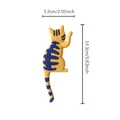 Yellow cat tail magnetic hook with blue stripes for refrigerator decoration - M5-Blue Striped Yellow Cat
