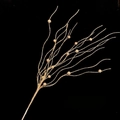 Sparkling gold artificial Christmas berry stem with glitter finish for holiday tree decor - Light Rose Gold Curled Branch with Berry