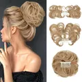 Golden blonde messy hair bun hairpiece with comb clip for voluminous hair styles - Golden Blonde / Beach Blonde
