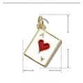 Detailed view of Ace of Hearts poker card pendant with 20mm by 16mm dimensions - Poker Ace of Hearts