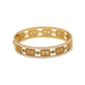 Vintage golden hollow cuff bracelet featuring turquoise stone and diamond accents - Rhombus Hollow Turquoise Style (5#)