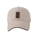 Casquette de baseball beige avec écusson en cuir et bordure contrastée pour un style décontracté - 55-60cm (Réglable) / Chair