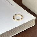 Minimalist S925 silver open ring in gold finish with geometric faceted engraving - Geometric Faceted Gold Open (J6078)