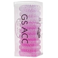 Elastici per capelli a spirale sfumati rosa e viola in scatola di plastica - Viola Sfumato