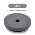 Dark grey matte 710ml bubble tea cup lid with straw hole and sealing gasket - Fits 710ML Cups / Dark Gray
