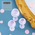 Set of 3 purple plastic biscuit cutters for Chinese Fu Lu Shou Xi patterns 2cm size - Large Round Seal Tool (Sealing Wax Style)