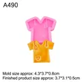 Pink silicone scrub suit mold for DIY heart stethoscope shirt keychains - 1# Small Nurse Scrub / Pink