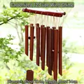 Carbonized bamboo wind chime with 12 tubes for natural outdoor garden decoration - Carbonized 12 Tubes (Dia 21cm/Len 34cm)