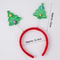Christmas headband featuring green plush trees and red band, approx. 12cm in height - Headband Two Trees