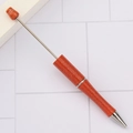 DIY beadable ballpoint pen featuring orange glitter finish and silver metal hardware - Pearlescent Orange