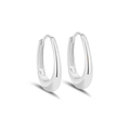 Minimalist S925 sterling silver teardrop earrings with a polished finish and small hoops - Platinum Color