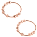Detailansicht des roségoldenen Anti-Stress-Rings mit beweglichen Perlen auf dem Band - Größe 14 (1.8cm ID) / 2-Teiliges Set / Roségold