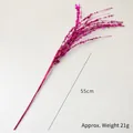 55cm rose red sequin decorative branch for Christmas tree decor and DIY floral arrangements - 55cm Rose Red Style (Weight Approx. 21g)