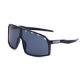 Cycling sunglasses with black frame and grey lens featuring top ventilation holes - Glossy Black Gray with Vents