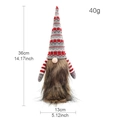 Christmas gnome wine bottle cover in gray and red striped knit hat with long brown beard - Knitted Style A (Red Gray Striped Hat)