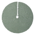 Jupe de sapin de Noël ronde à carreaux verts et blancs en tissu pelucheux doux - 90cm / Vert