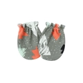 Infant cotton anti-scratch mittens in grey with orange and white patterns for 0-1 years - One Size / Forest Tree / 1 Pair Set (Elastic Cuff)