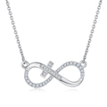 Elegant 925 silver moissanite infinity cross necklace with a polished white gold finish - Style B (Infinity and Cross) / Gold