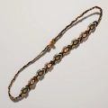 Pulsera de la amistad hecha a mano con cuentas de colores y cordón ajustable negro y dorado - Rombo Geométrico Trenzado Negro Blanco Oro