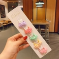 Set of 5 colorful checkered bow hair ties for girls on display card - Bow Style (3#) / 10 Pieces Pack