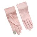 Pink sun protection cotton gloves with breathable mesh and touchscreen fingertips - One Size / Light Pink