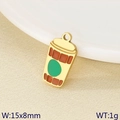 Golden coffee cup pendant charm for DIY jewelry making, 15x8mm minimalist design - Classic Green Coffee Cup Charm (KLJ9630-ZLA)