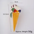 Imán de nevera de cono de helado de frutas realista, 15,5 cm de altura y adorno colorido - Cono de Fruta Blanco