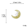 Golden moon and white stars embroidered patch DIY decorative patch 3.9cm x 3.9cm - GZ-2775 With Adhesive Backing