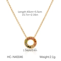 Gedetailleerde afmetingen en gewicht van de hartketting met gekleurde zirkoonstenen - Regenboog Edelsteen Cirkel Stijl (HC-N40046)