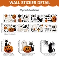 Halloween pumpkin ghost stickers set with 65 pieces for window and wall decor - Halloween 8 Sheets/65 Pcs Set (UV24Y12531S_T) / 20*30CM*8 Sheets
