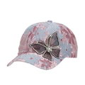 Berretto in pizzo rosso e bianco con grande farfalla 3D decorata con strass scintillanti - Rosa Floreale (2#)