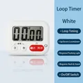Weißer digitaler Küchentimer mit großem LCD-Display und Magnetfuß inklusive Batterien - Zyklus Timer-Weiß