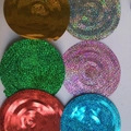 Set of 6 holographic PVC spiral ornaments in gold silver green purple red and blue - Laser Double Spiral-Multicolor (6pcs/pack)