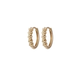 Golden flower petal earrings with embossed floral texture and 925 silver needle - US 12 / Gold