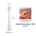 White standing silicone spatula scraper with cat ear design for kitchen baking and spreads - Standing Silicone Scraper Spoon - White
