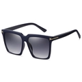 Occhiali da sole squadrati oversize con montatura blu scuro e lenti grigie sfumate - Montatura Blu Scuro Sfumata Grigia
