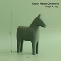 Adorno de caballo balancín verde mate minimalista nórdico decorativo de 18cm - Caballo Pequeño / Verde