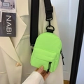 Mini neon green nylon crossbody chest bag with adjustable strap for sports and gym - Green