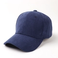 Detail of navy blue fleece baseball cap featuring a premium six-panel thick structure - Adjustable 54-60CM / Navy Blue