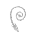 Retro punk silver dragon ear cuff with detailed dragon head and scale textures - Antique Silver Dragon Style (A-1496# Right Ear)