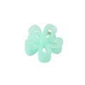 Matte mint green flower hair claw clip with a hollow design and spring mechanism - Hollow Jelly - Turquoise