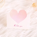 Minimalist folding greeting card with pink heart and I love you text on white fur background - I Love You (Light Pink)
