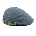 Detalle de gorra gris de lona con correa ajustable de cuero marrón y hebilla metal - M (56-58cm) / Azul Niebla
