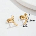 Minimalistische gouden korenaren oorbellen van roestvrij staal, 12mm dames sieraden - Bladeren Goud