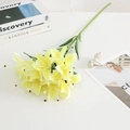 Giglio giallo artificiale con più teste per decorazioni per la casa e il matrimonio - Giallo