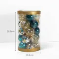 25-pack of 6cm blue and gold Christmas ball ornaments in a clear cylindrical tube - 6CM-25 Pack / Blue Gold